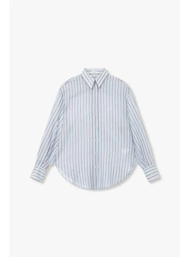 Women s Striped Cotton Silk Shirt Light Blue - BRUNELLO CUCINELLI - BALAAN 1