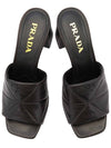 Quilting Nappa Leather Sandals Heel Black - PRADA - BALAAN 3