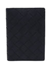 749954 Black Nappa Intrecciato Weaving Passport Case Wallet - BOTTEGA VENETA - BALAAN 1