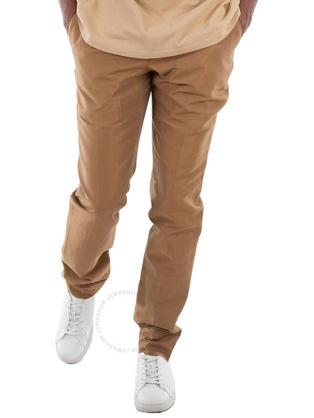 Wool Linen Tailored Straight Pants Camel - BURBERRY - BALAAN 2