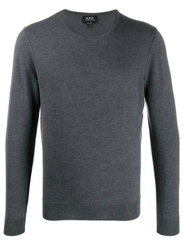 King Merino Wool Knit Top Anthracite Heather - A.P.C. - BALAAN 1