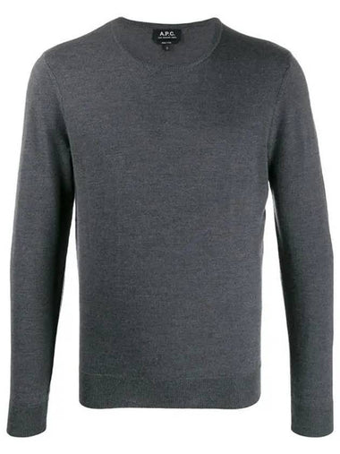 King Merino Wool Knit Top Anthracite Heather - A.P.C. - BALAAN 1