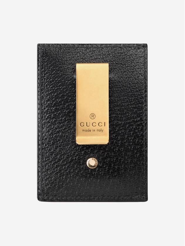 GG Marmont Leather Card Wallet Black - GUCCI - BALAAN 4