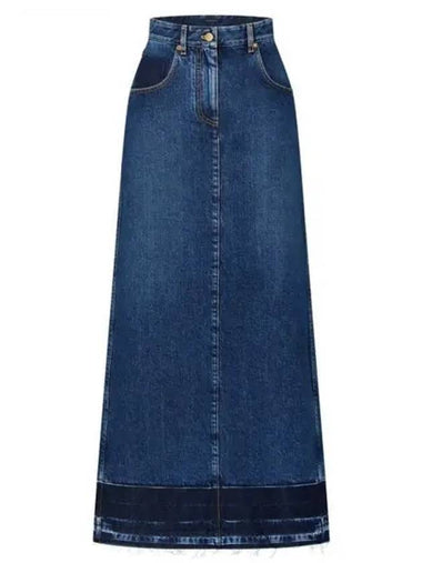 Washed Raw Denim Skirt 1AFTGF - LOUIS VUITTON - BALAAN 1