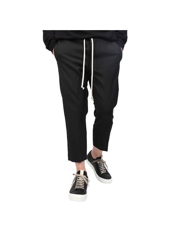 Drawstring Cropped Straight Pants Black - RICK OWENS - BALAAN 1