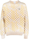 Monogram Alpaca Sweater Brown White - LACOSTE - BALAAN 1