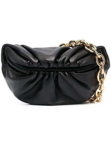 Chain Leather Belt Bag Black - BOTTEGA VENETA - BALAAN 1