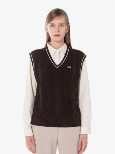 Women s Tipping Point Cable Vest AF712E 54NF 04B Domestic Product GQ2N24080583546 - LACOSTE - BALAAN 1