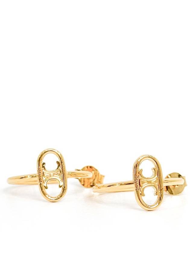 OS Women s Triomphe Asymmetric Hoop Earrings Gold - CELINE - BALAAN 1