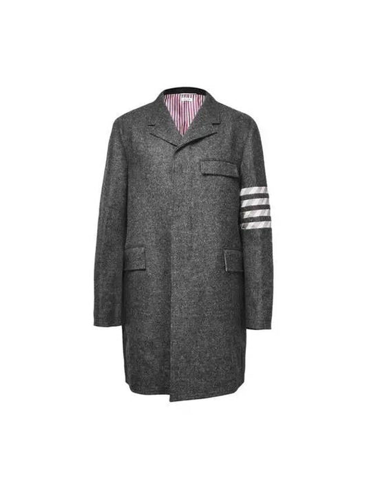 Men's 4 Bar Chestfield Classic Single Coat Grey - THOM BROWNE - BALAAN 2