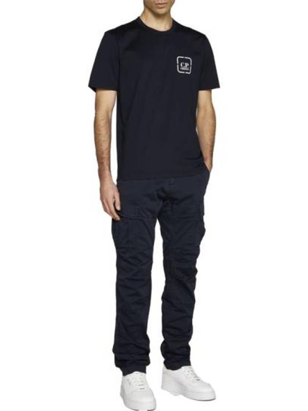 Metropolis Series Mercerized Jersey Reverse Graphic Short Sleeve T-Shirt Navy - CP COMPANY - BALAAN 4