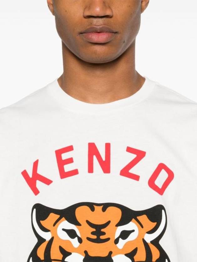 Lucky Tiger Short Sleeve T-Shirt White - KENZO - BALAAN 3