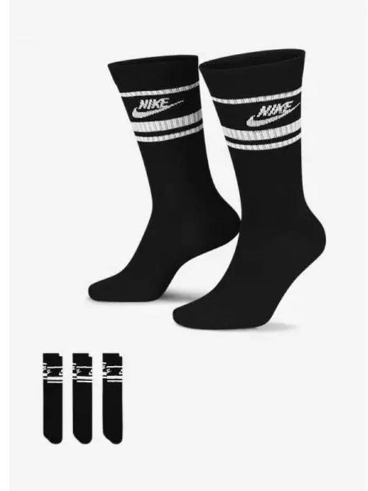 Sportswear Everyday Essential Crew Socks 3 Pack Black - NIKE - BALAAN 2