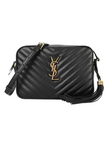 Gold Roux Camera Medium Cross Bag Black - SAINT LAURENT - BALAAN 1