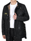 Men's International A7 Wax Slim Jacket Black - BARBOUR - BALAAN 4