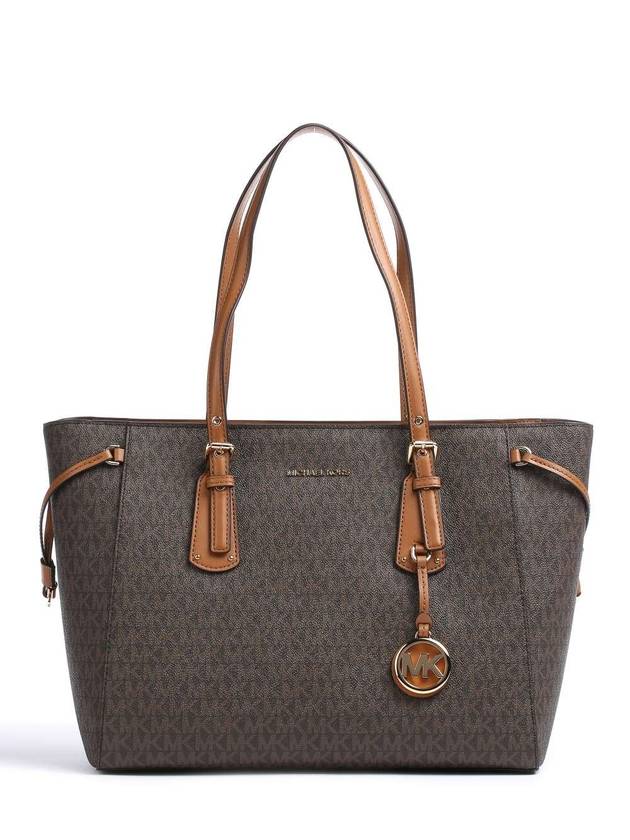 Voyager Medium Logo Shoulder Bag Brown - MICHAEL KORS - BALAAN 1