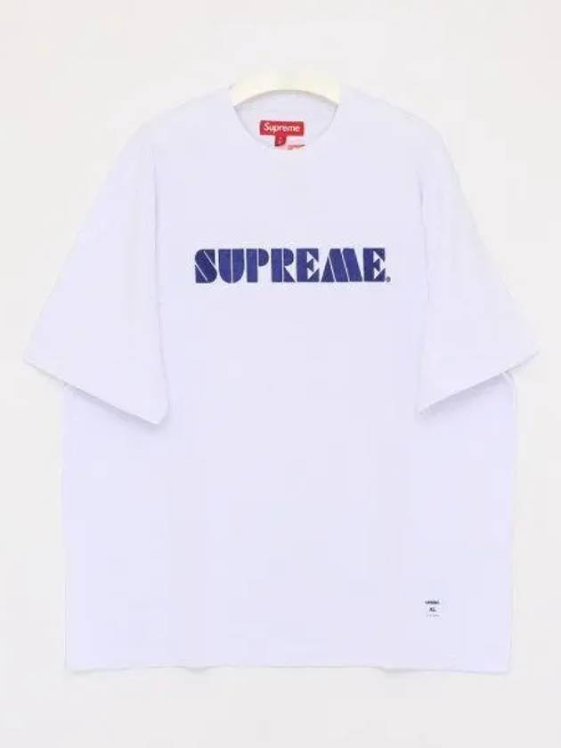 Stencil embroidery logo short sleeve t shirt SS24KN59 WHITE 270530 1040538 - SUPREME - BALAAN 1