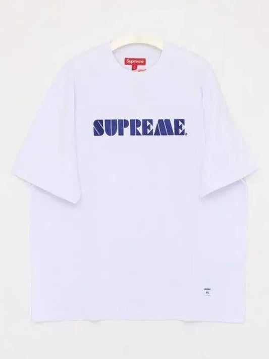 Stencil embroidery logo short sleeve men s t shirt SS24KN59 WHITE 1040538 - SUPREME - BALAAN 1