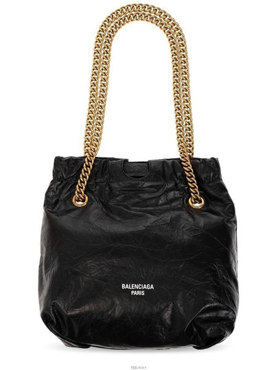 Crush Small Leather Shoulder Bag Black - BALENCIAGA - BALAAN 2