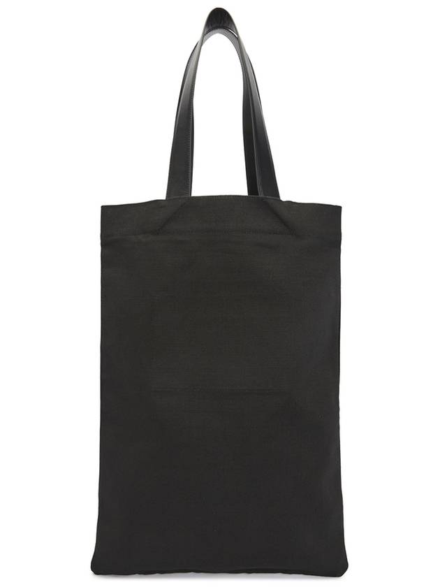 Logo Print Large Cotton Tote Bag Black - JIL SANDER - BALAAN 5