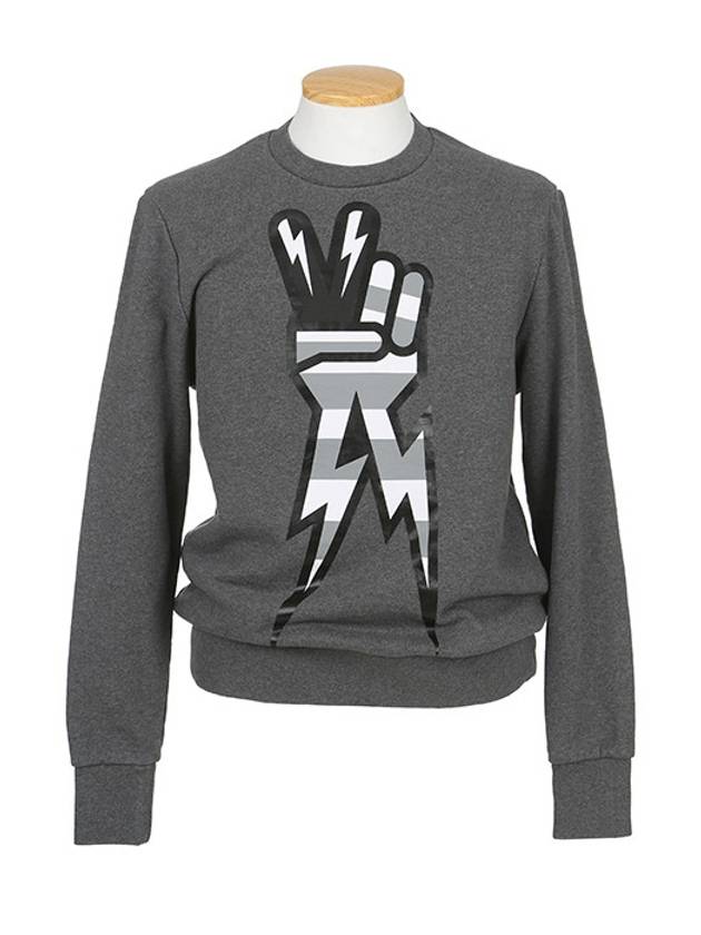 Lightning V Sweatshirt Grey - NEIL BARRETT - BALAAN 2