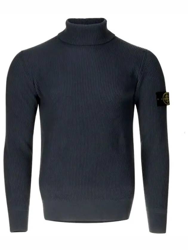 Men's Logo Patch Turtleneck Grey - STONE ISLAND - BALAAN 2