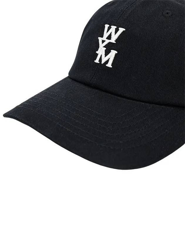 Embroidered Logo Cotton Ball Cap Black - WOOYOUNGMI - BALAAN 3