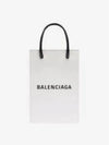 Logo Leather Phone Holder Mini Bag White - BALENCIAGA - BALAAN 2