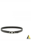 Reversible Gancini Leather Belt Grey - SALVATORE FERRAGAMO - BALAAN 2