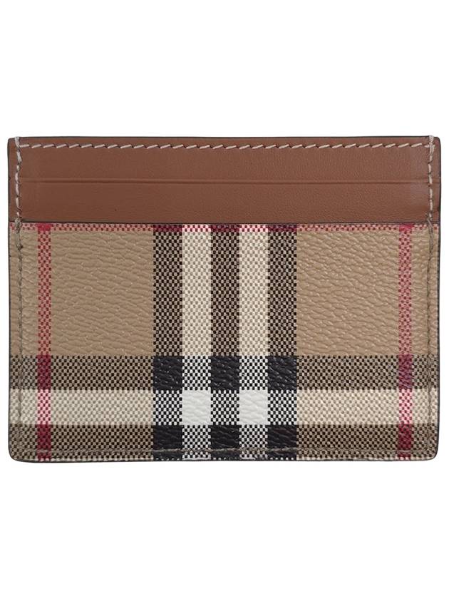 Check Print Leather Card Holder Beige - BURBERRY - BALAAN 3