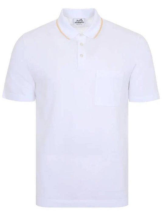 H457985HA 90 PIQUIRES SELLIER Polo White Short Sleeve T Shirt - HERMES - BALAAN 2