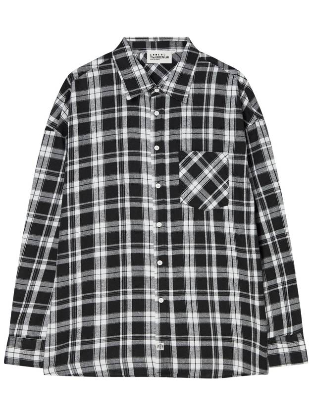 Overfit tartan check shirt Black - THE GREEN LAB - BALAAN 1