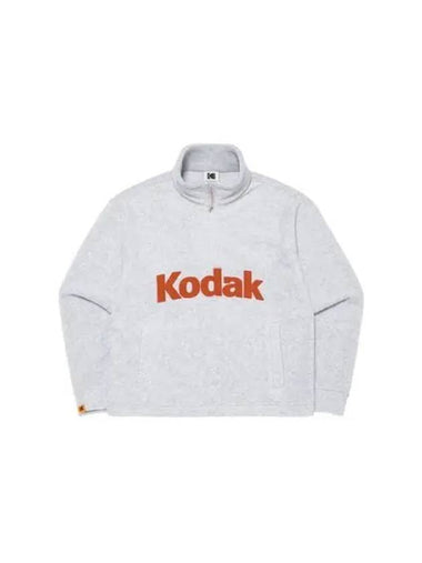 KODAK Apparel Essential Big Logo Microfleece Half Zip Up T Shirt white MELANGE - KODO - BALAAN 1