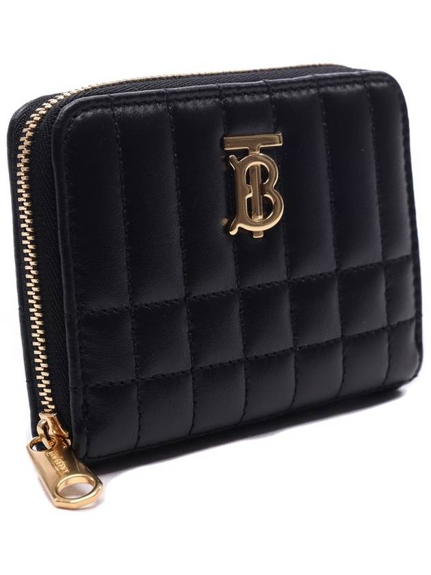 Lola Zipper Quilted Leather Half Wallet Black - BURBERRY - BALAAN 4