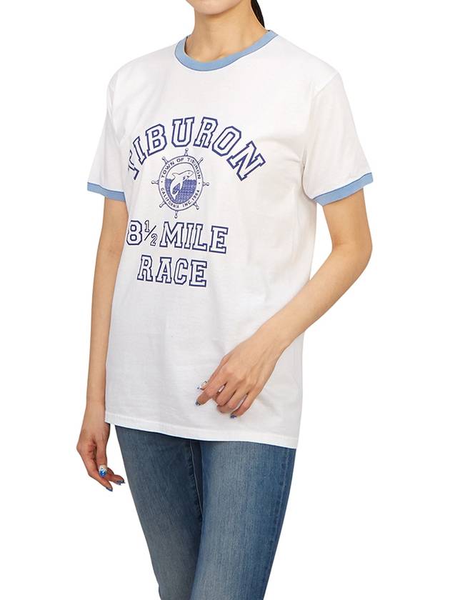 Women s Short Sleeve T Shirt TIBURON LIGHT WASHED WHITE ROYAL W - WILD DONKEY - BALAAN 4