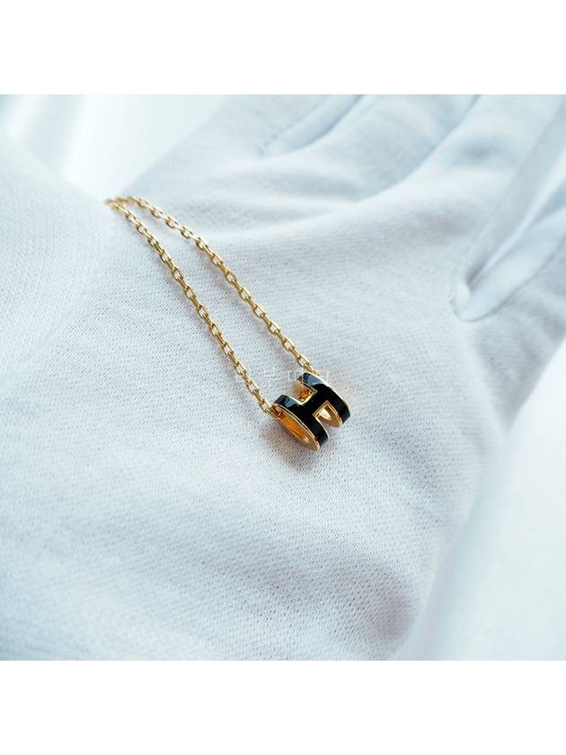 Mini Pop H Pendant Necklace Gold Noir - HERMES - BALAAN 4