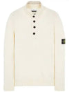 High Neck Half Button Lambswool Knit Top Ivory - STONE ISLAND - BALAAN 2