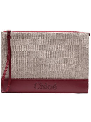 Sense Zipper Clutch Bag Beige Red - CHLOE - BALAAN 1