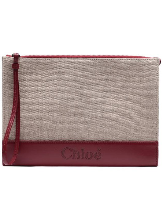 Sense Zipper Clutch Bag Beige Red - CHLOE - BALAAN 2