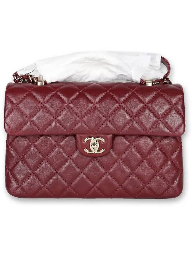 21K Classic Top Handle Burgundy Gold AS2802 - CHANEL - BALAAN 1