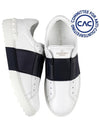 Men's Rockstud Banding Navy Block Sneakers White - VALENTINO - BALAAN 4