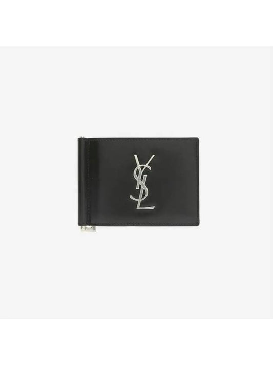 Monogram Money Clip Half Wallet Black - SAINT LAURENT - BALAAN 2