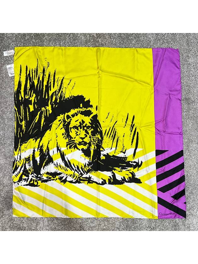 D Jungle Pop Square Silk Scarf Yellow - DIOR - BALAAN 3