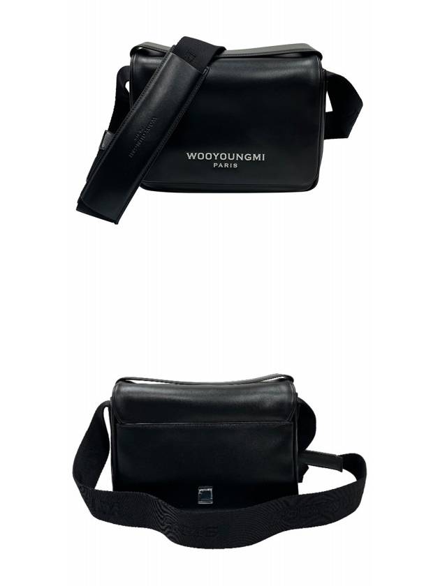 Logo Leather Messenger Bag Black W243BA02632B TJ - WOOYOUNGMI - BALAAN 4