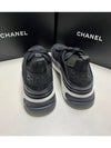 Mixed Fibers Velvet Calfskin Low Top Sneakers Black - CHANEL - BALAAN 4