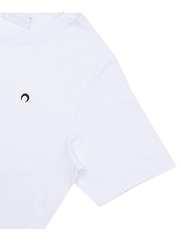 Moon Logo Embroidered Short Sleeve TShirt T129M JERCO002101 - MARINE SERRE - BALAAN 4