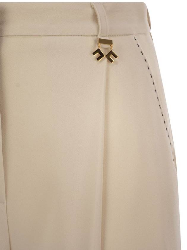 Crepe trousers with contrast stitching - ELISABETTA FRANCHI - BALAAN 4