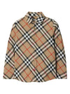 Kids Check Cotton Long Sleeve Shirt Sand - BURBERRY - BALAAN 1