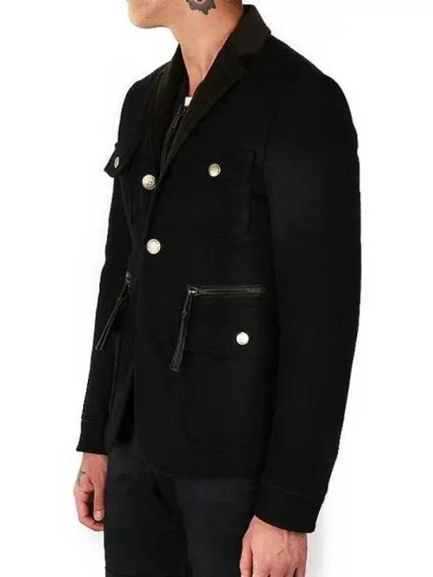 Men's Gold Button Layered Jacket Black - DSQUARED2 - BALAAN 2