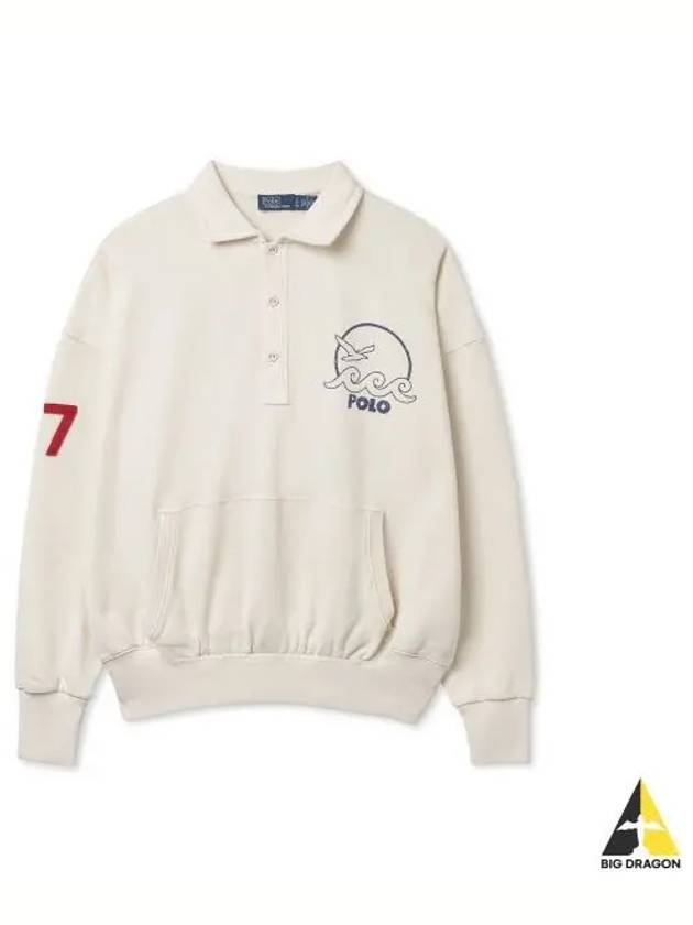 W logo french terry pullover natural - POLO RALPH LAUREN - BALAAN 1